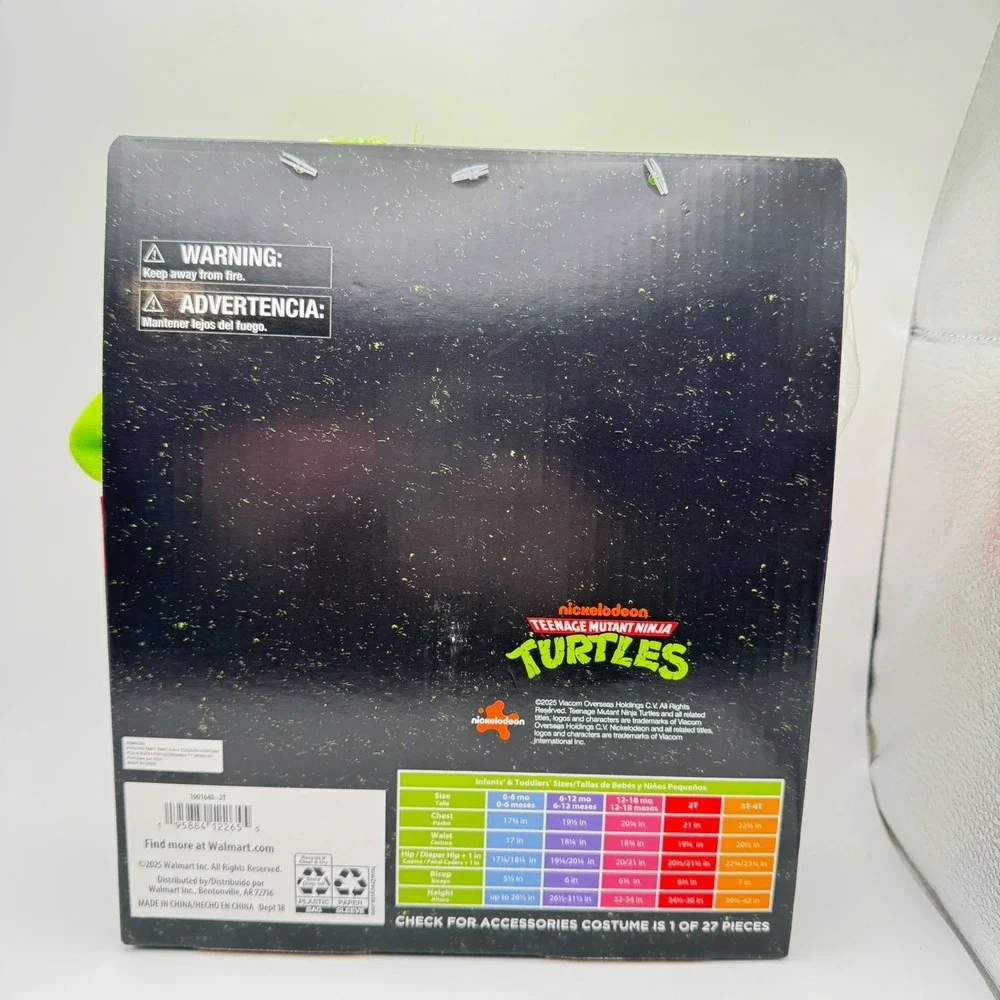TMNT Halloween Costume Toddler 2T Green 4-in-1 Set Ninja Turtles Rubies Kids NIB